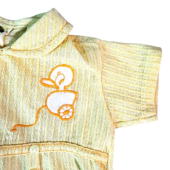 Vintage Baby Romper Unisex Infant Size 6 months Butter Yellow - Picture 5 of 10